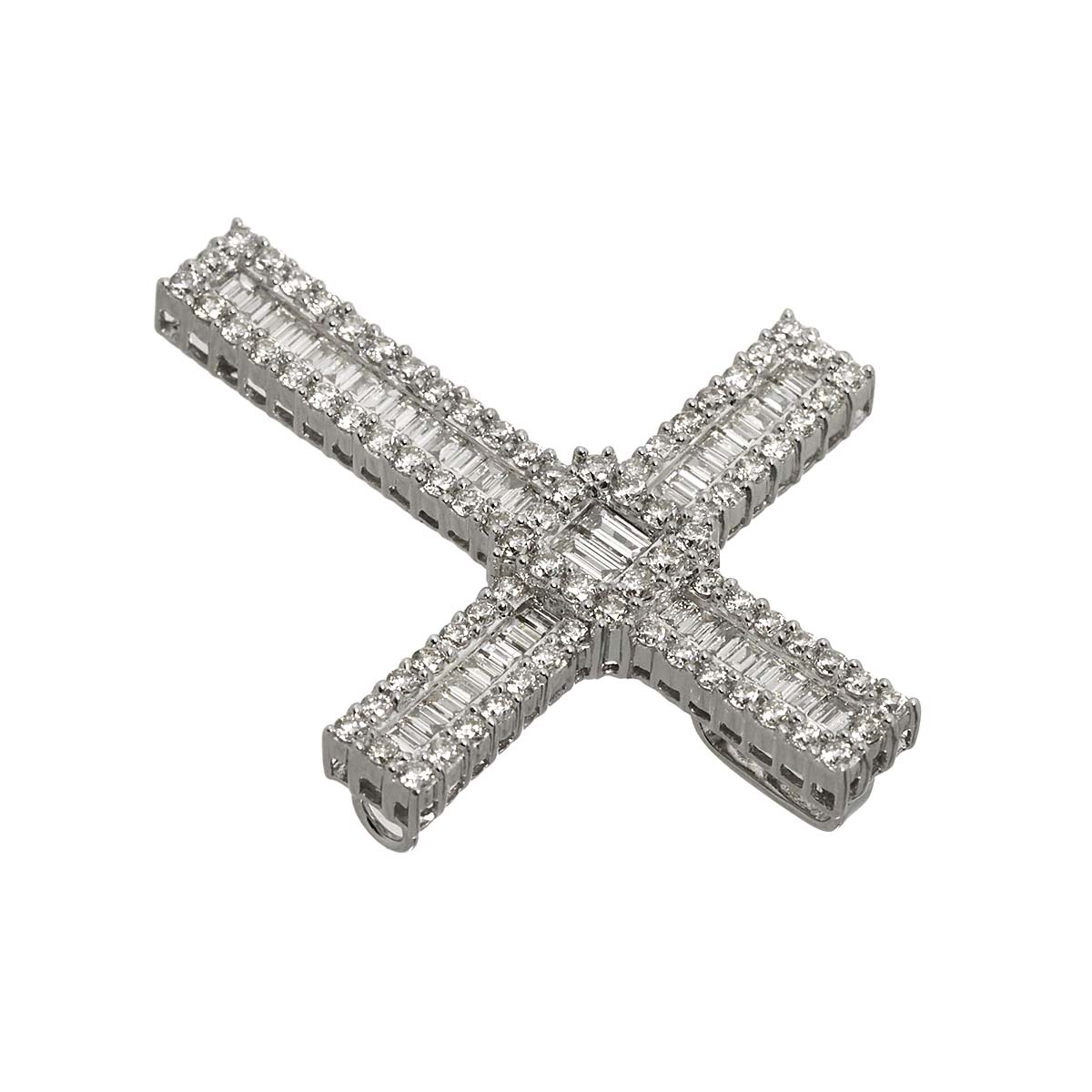Diamond 2.46ct Pendant Top 18K K18 WG White Gold 750