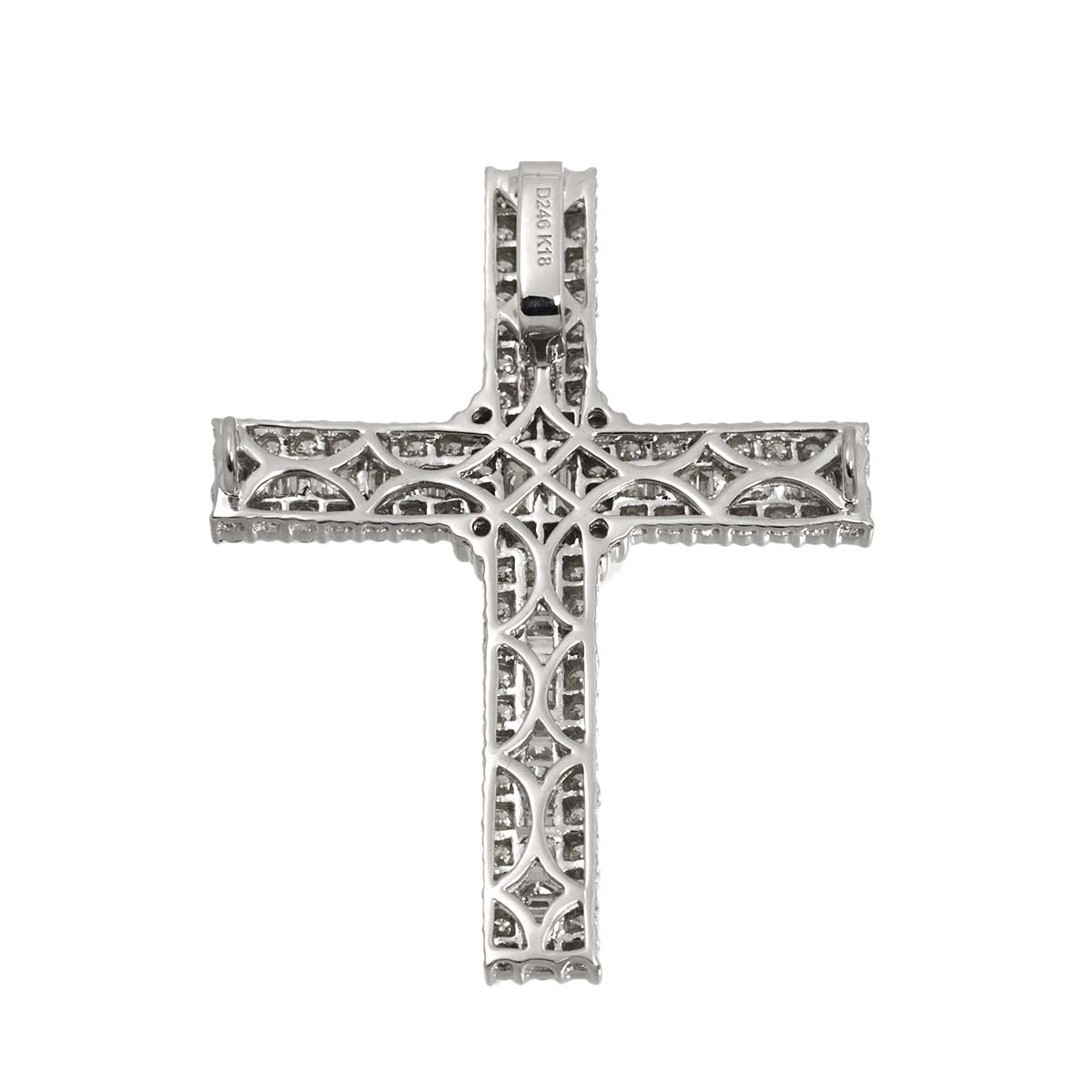 Diamond 2.46ct Pendant Top 18K K18 WG White Gold 750