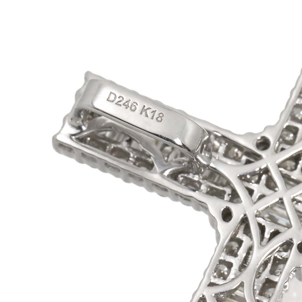 Diamond 2.46ct Pendant Top 18K K18 WG White Gold 750