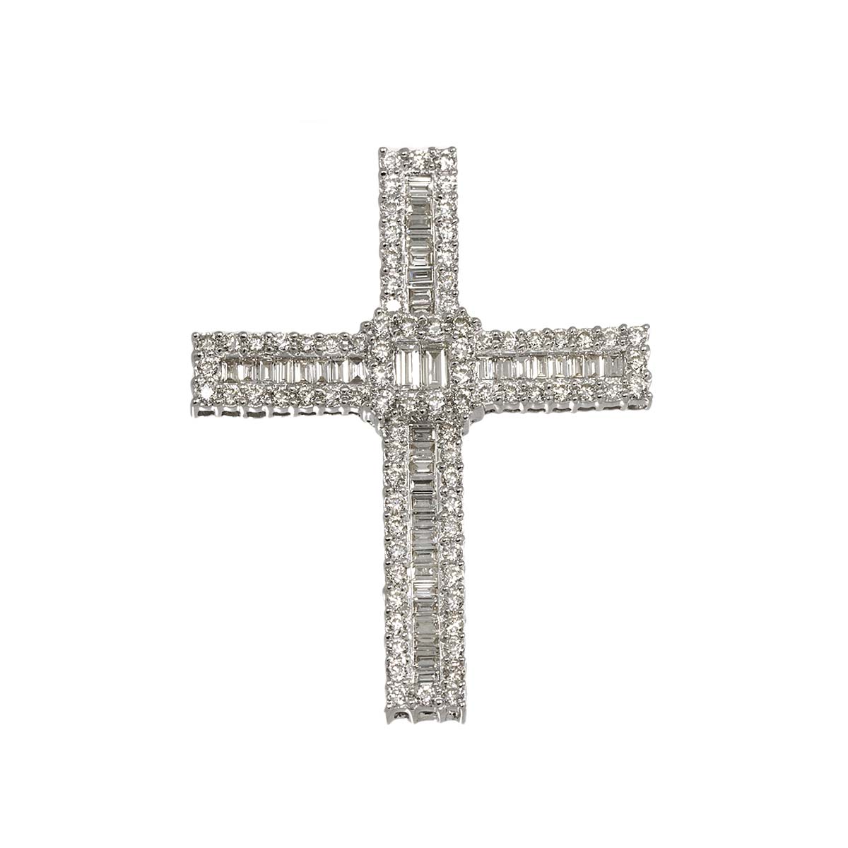 Diamond 2.46ct Pendant Top 18K K18 WG White Gold 750