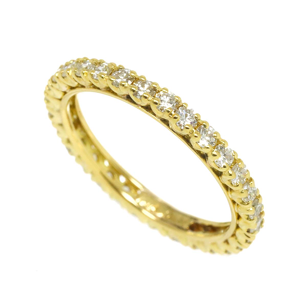 Diamond 0.67ct Ring 18K YG Yellow Gold 750 Size4-4.5(US)