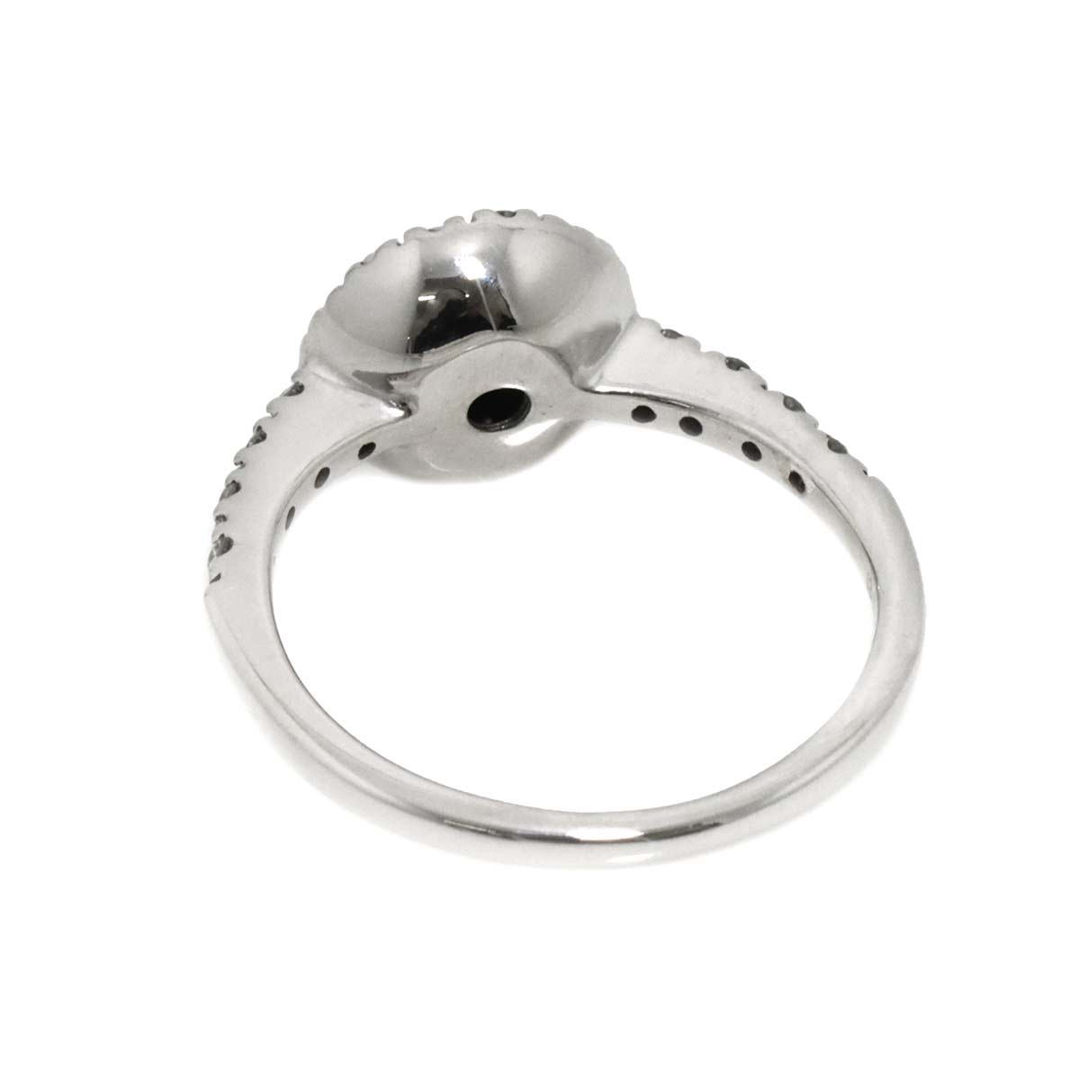 Black Diamond 0.82ct Diamond Ring K18 WG White Gold size3.75-4(US)