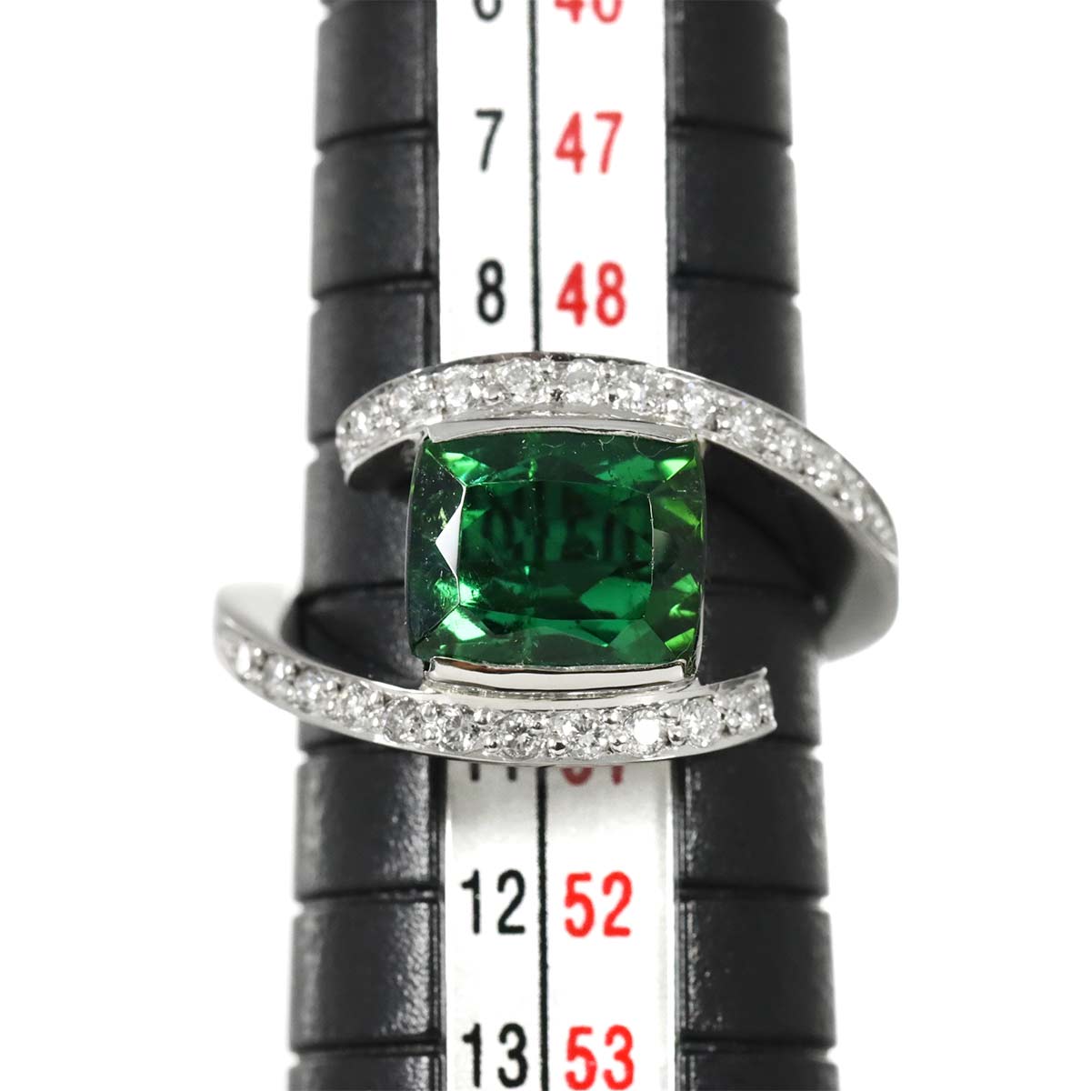Tourmaline 3.04ct Diamond 0.25ct Ring Pt Platinum size5-5.25(US)