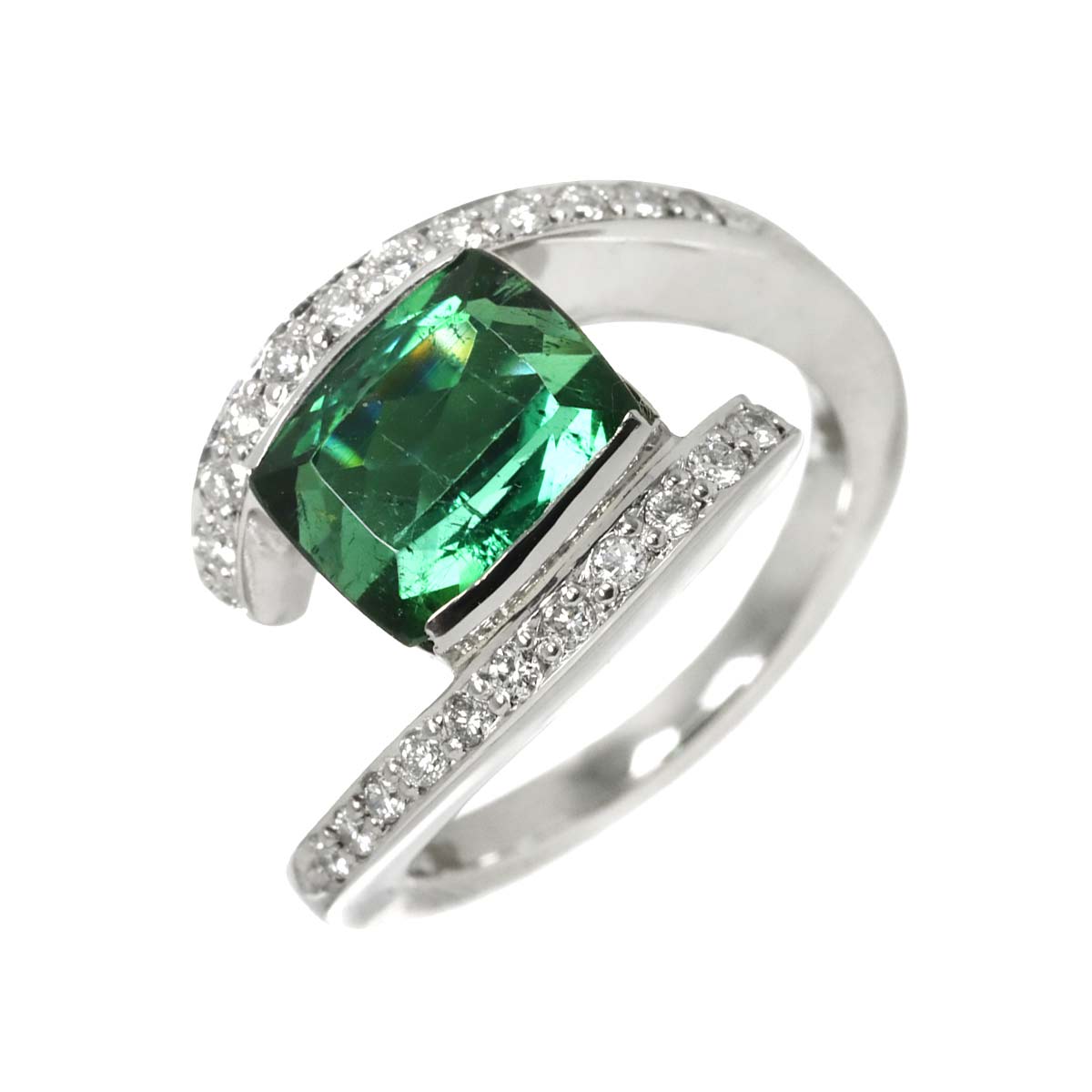 Tourmaline 3.04ct Diamond 0.25ct Ring Pt Platinum size5-5.25(US)