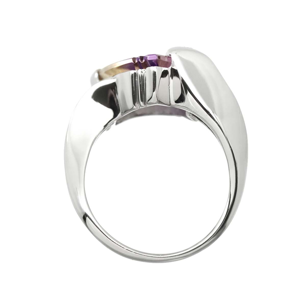 Ametrine 3.91ct Diamond 0.03ct Ring Pt Platinum size7.25(US)