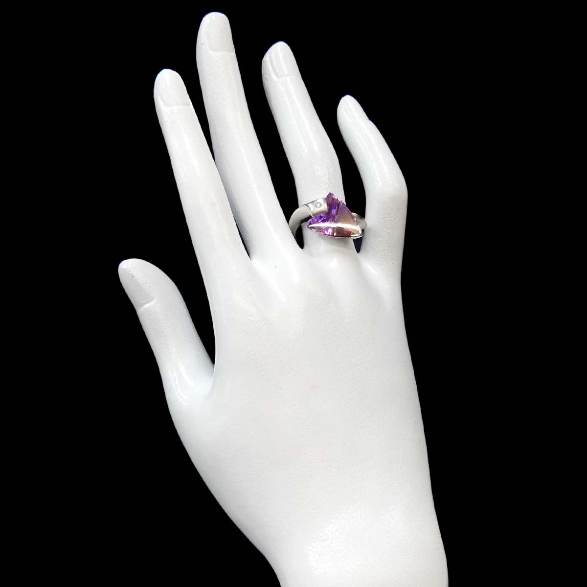 Ametrine 3.91ct Diamond 0.03ct Ring Pt Platinum size7.25(US)