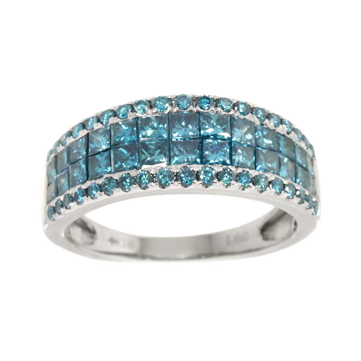 Treat Diamond 1.60ct Ring 18K K18 WG White Gold size6.75-7.25(US)
