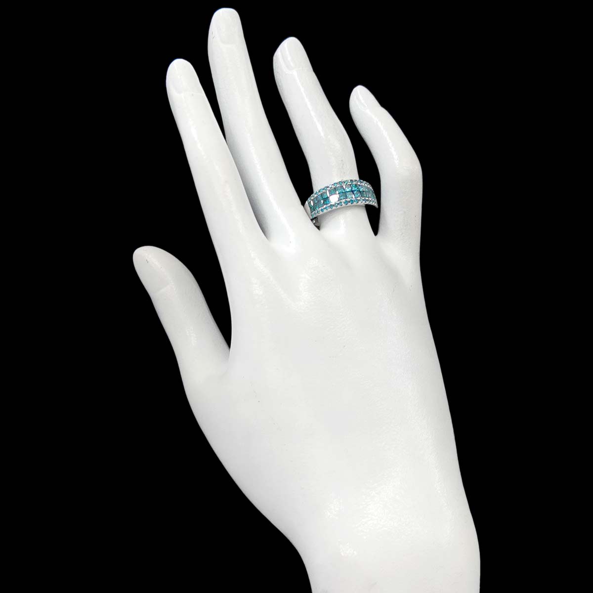 Treat Diamond 1.60ct Ring 18K K18 WG White Gold size6.75-7.25(US)
