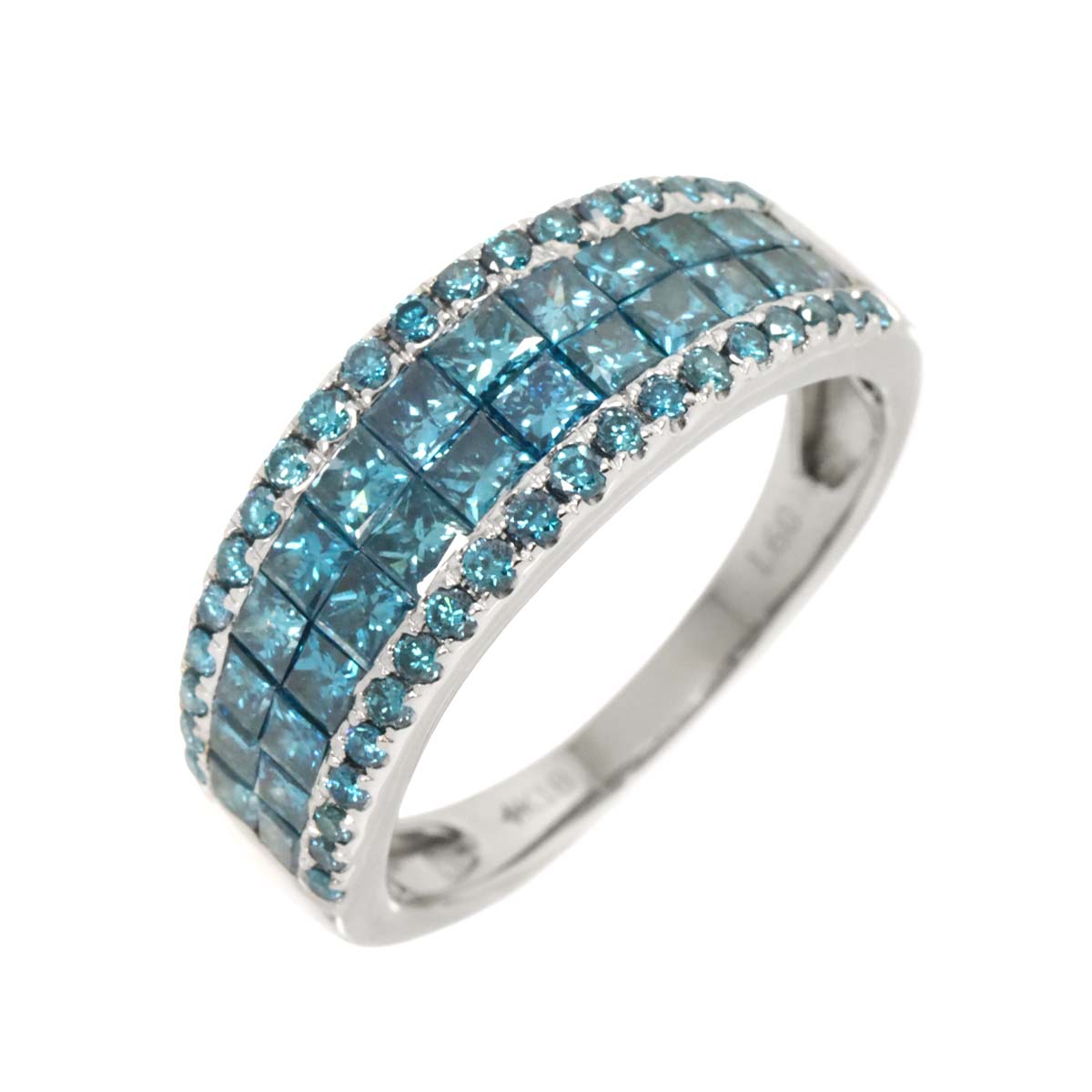 Treat Diamond 1.60ct Ring 18K K18 WG White Gold size6.75-7.25(US)