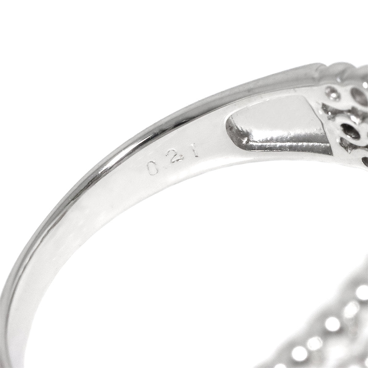 Diamond 0.21ct Ring 18K K18 WG White Gold size6.75(US)