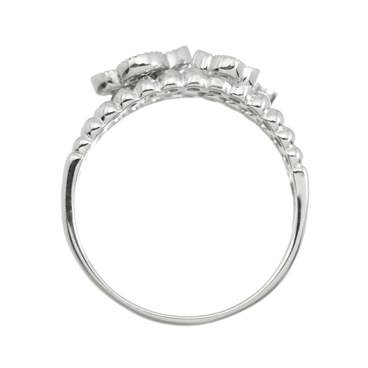 Diamond 0.21ct Ring 18K K18 WG White Gold size6.75(US)