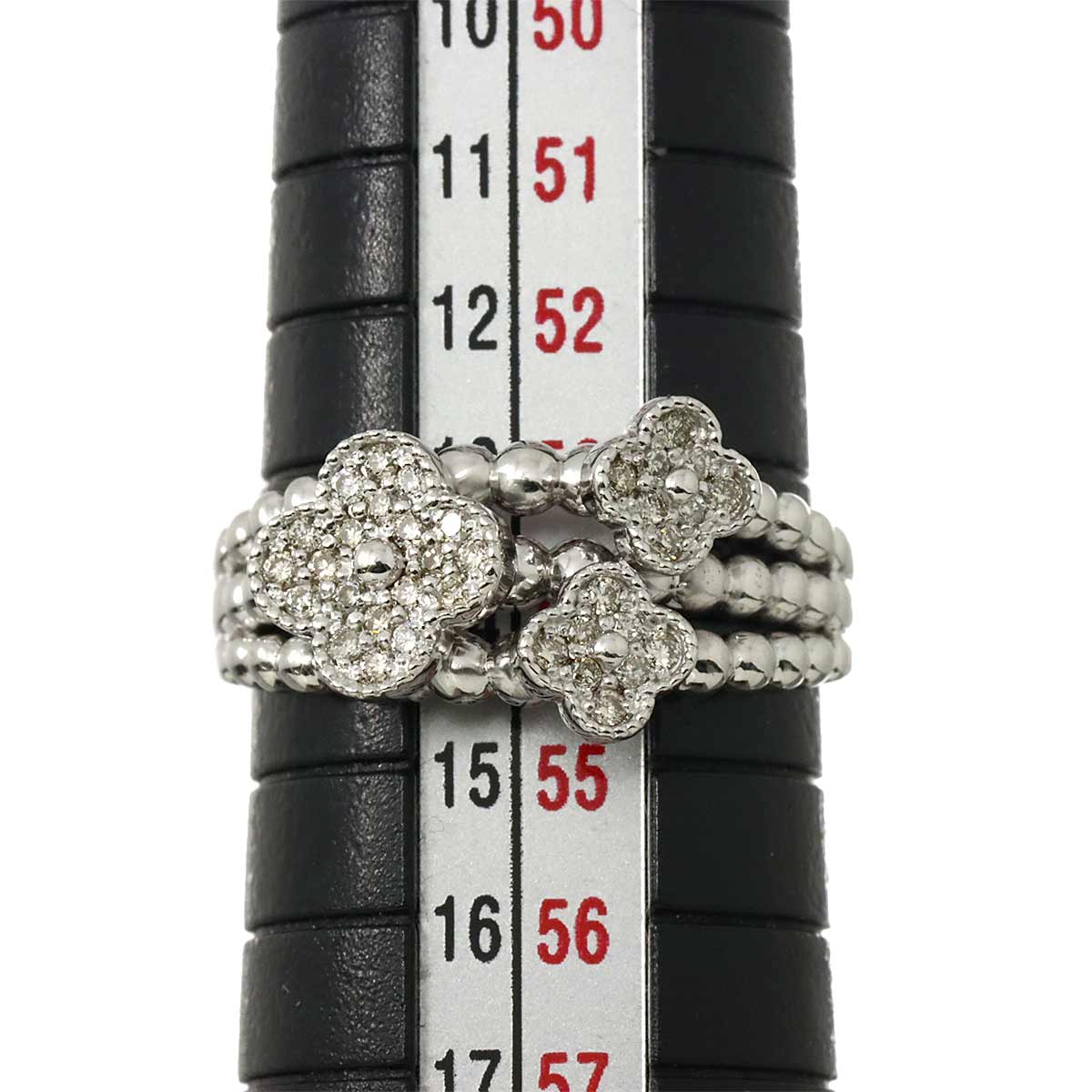 Diamond 0.21ct Ring 18K K18 WG White Gold size6.75(US)