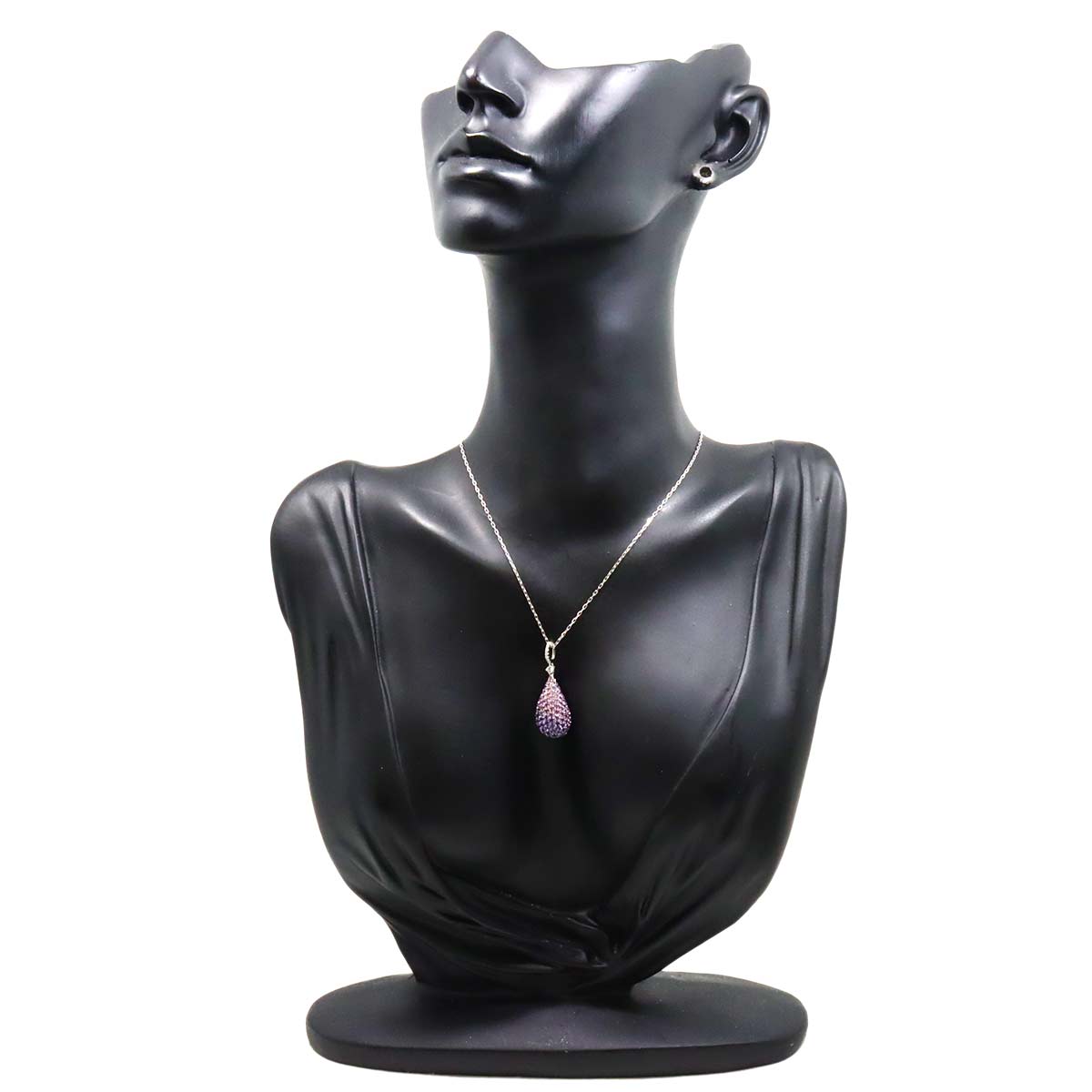 Sapphire 2.00ct Diamond 0.10ct Necklace 18K WG White Gold 750