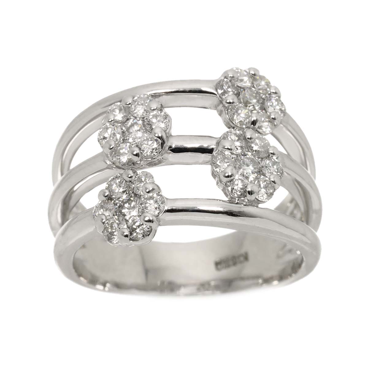 Diamond 0.85ct Ring 18K K18 WG White Gold size6(US)