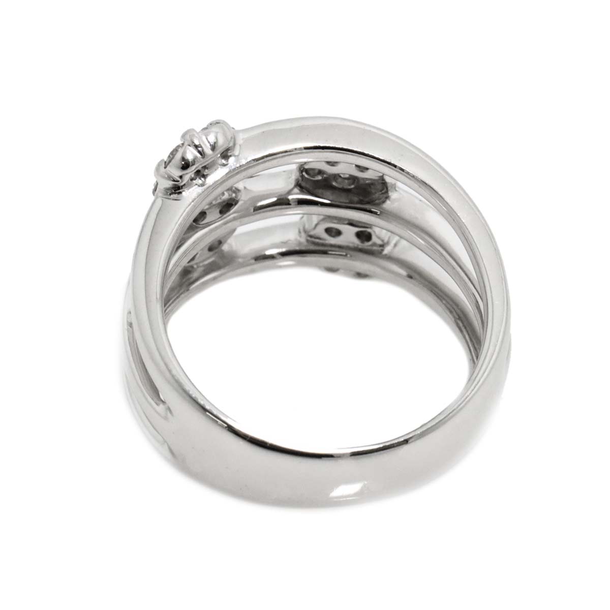 Diamond 0.85ct Ring 18K K18 WG White Gold size6(US)
