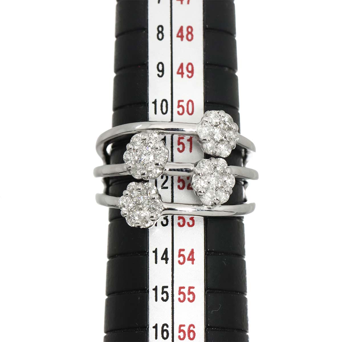 Diamond 0.85ct Ring 18K K18 WG White Gold size6(US)