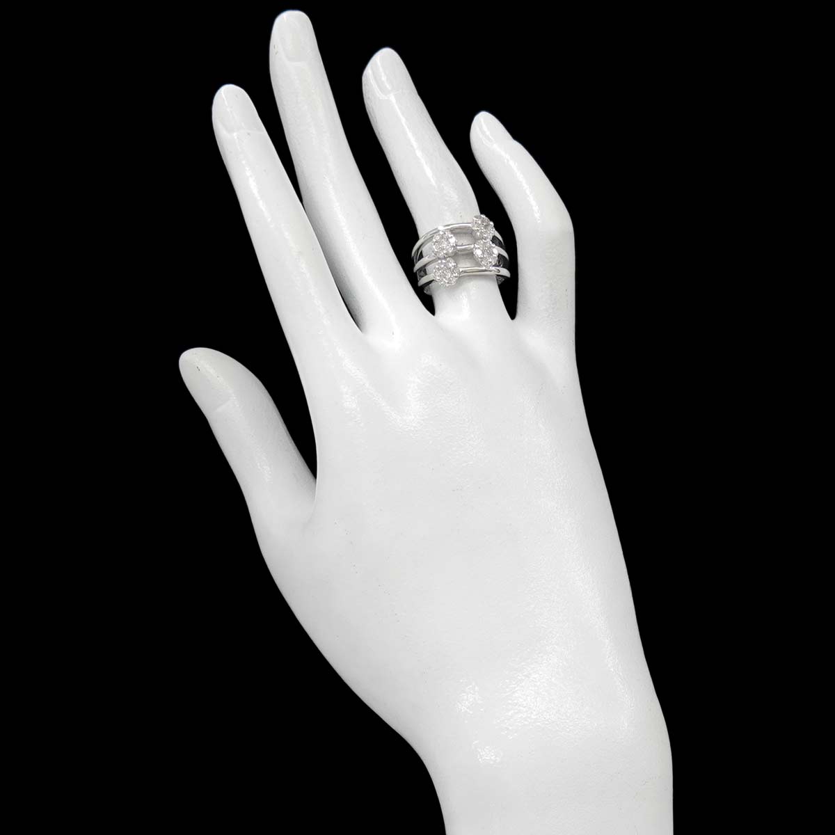 Diamond 0.85ct Ring 18K K18 WG White Gold size6(US)