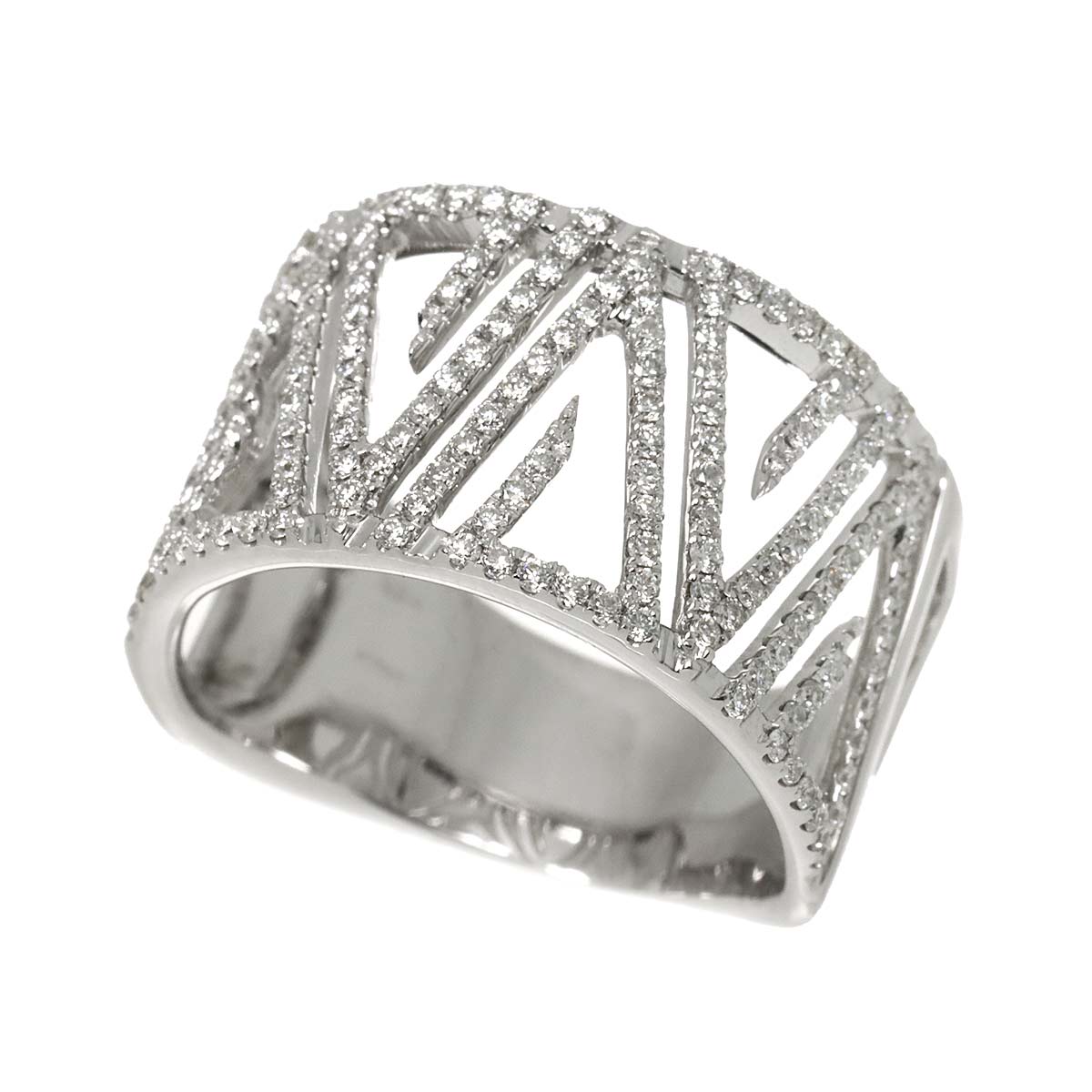 Diamond 0.94ct Ring 18K K18 WG White Gold size8.75(US)