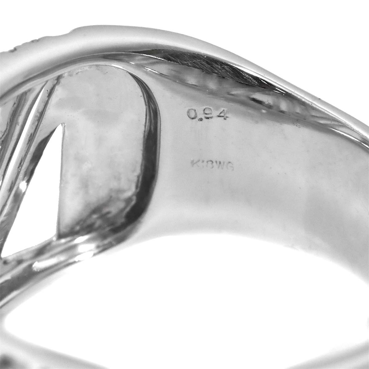 Diamond 0.94ct Ring 18K K18 WG White Gold size8.75(US)