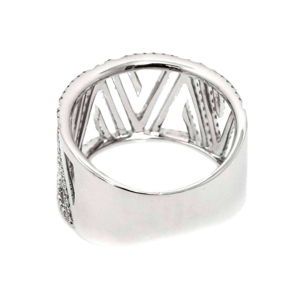 Diamond 0.94ct Ring 18K K18 WG White Gold size8.75(US)