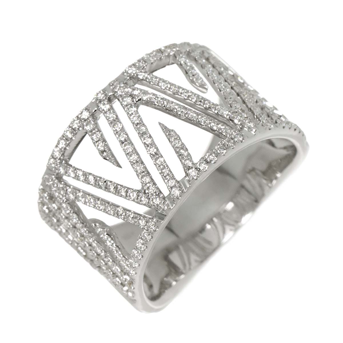 Diamond 0.94ct Ring 18K K18 WG White Gold size8.75(US)