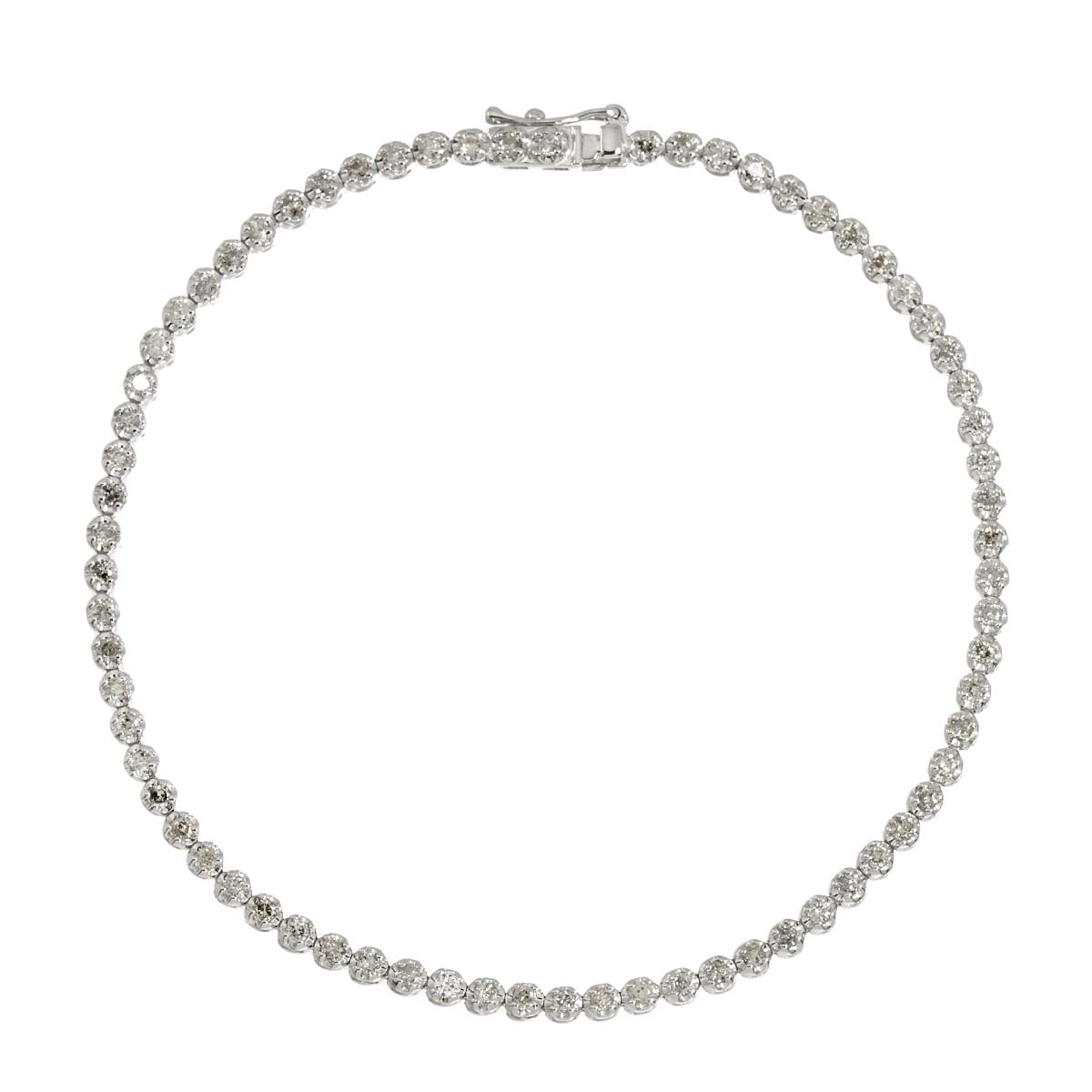 Diamond 1.00ct Bracelet 18K K18 WG White Gold 750