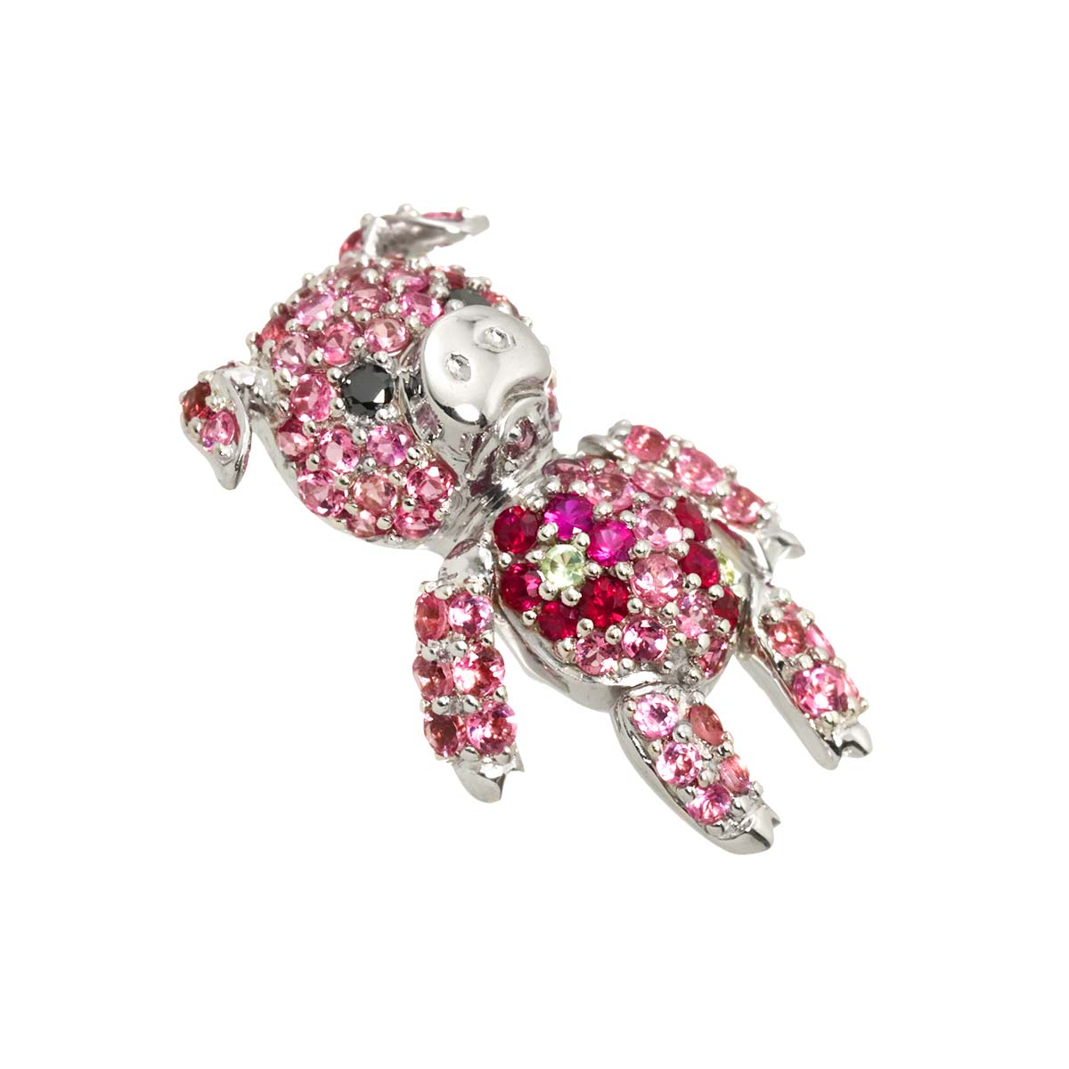 Sapphire Multi Pendant Top 18K K18 WG White Gold 750