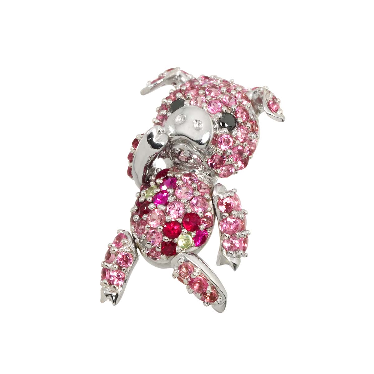 Sapphire Multi Pendant Top 18K K18 WG White Gold 750