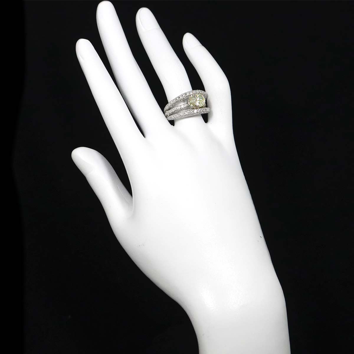 Diamond 1.598ct M/SI2 1.43ct Ring Pt Platinum size6.75(US)