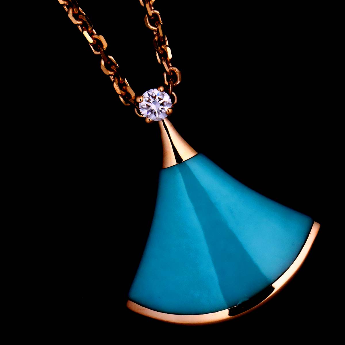 DIVAS DREAM Turquoise Diamond Necklace 18K PG 750