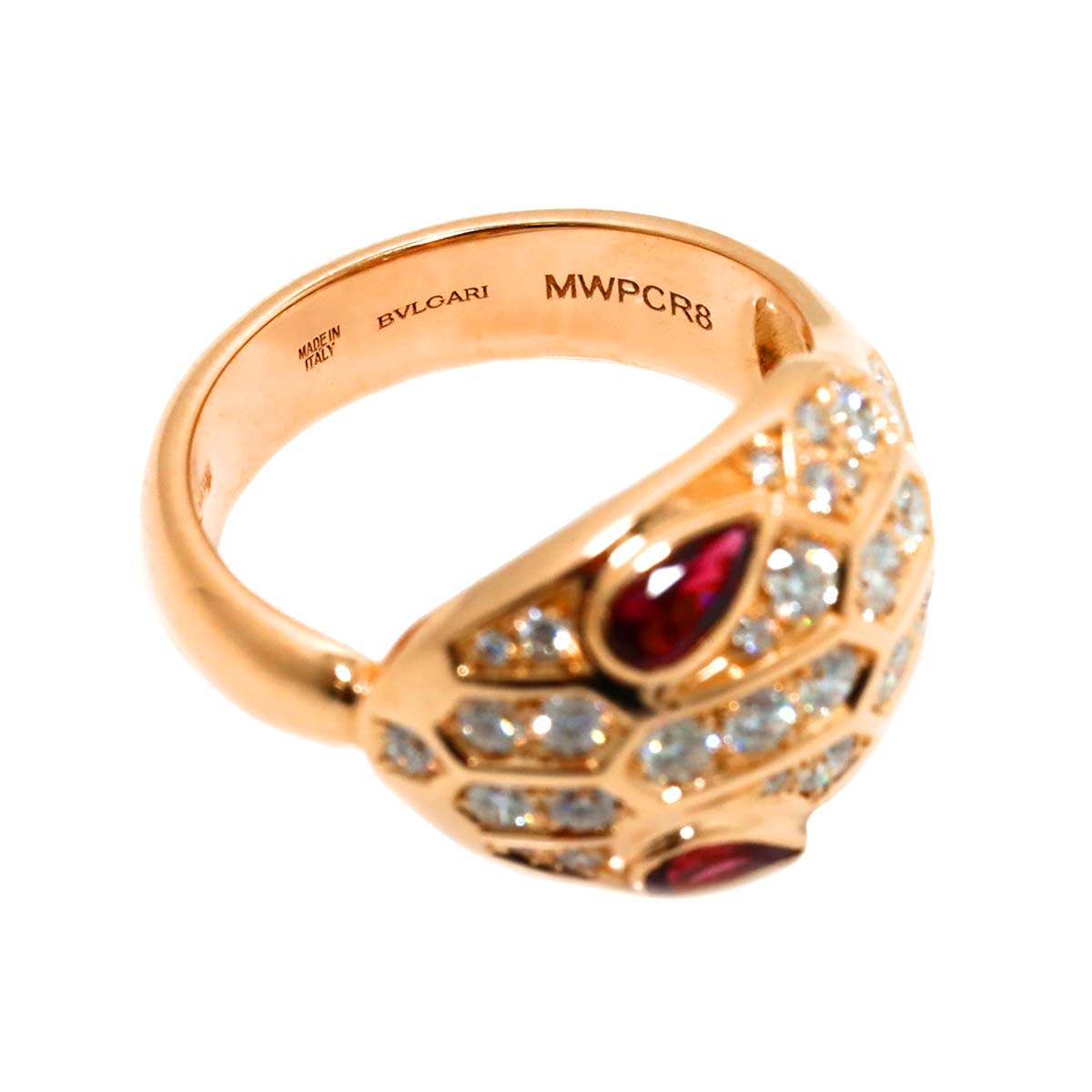 Serpenti Seduttori Diamond Tourmaline Ring 18K PG 750 6(US)