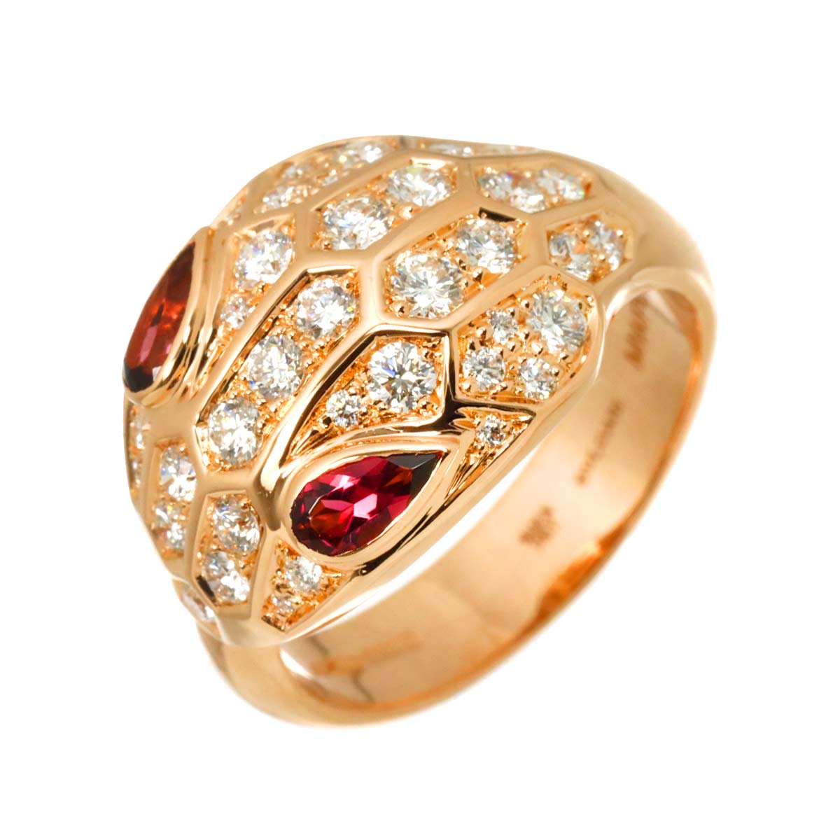 Serpenti Seduttori Diamond Tourmaline Ring 18K PG 750 6(US)