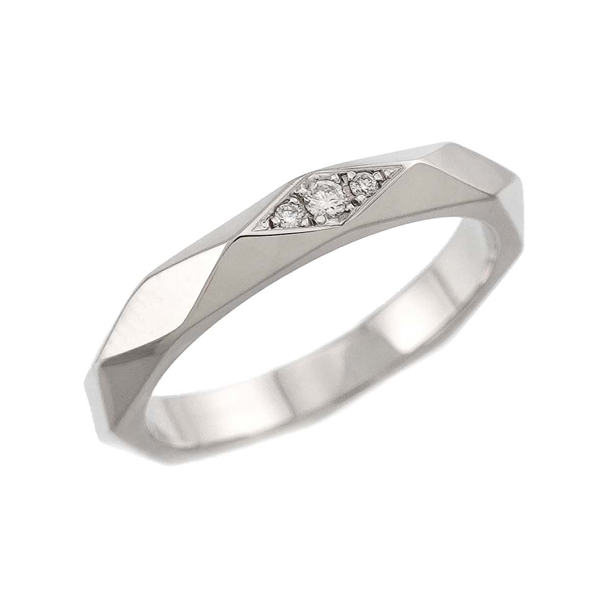 Facet MM Diamond Ring Pt Platinum Size47 4(US)