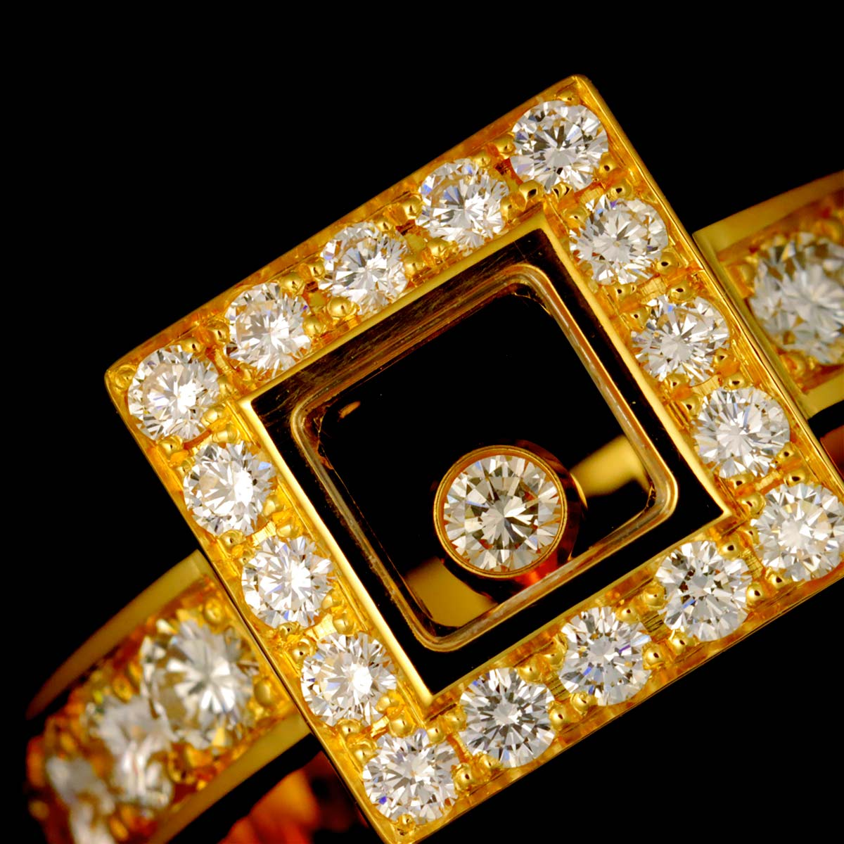 Happy Diamond Ring 18K YG 750 Size6-6.25(US)