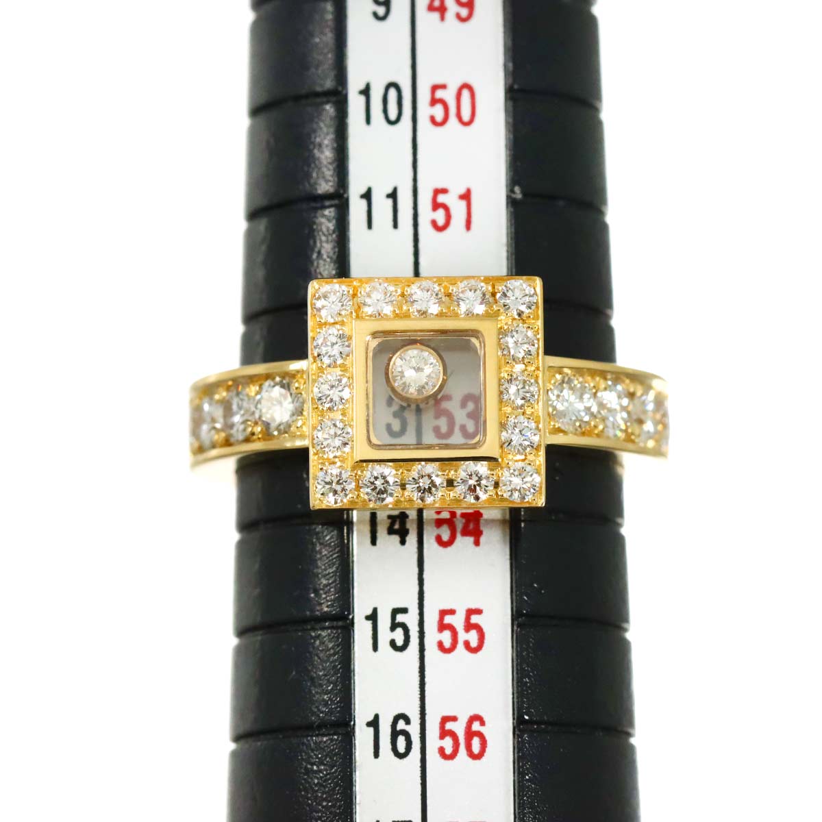 Happy Diamond Ring 18K YG 750 Size6-6.25(US)