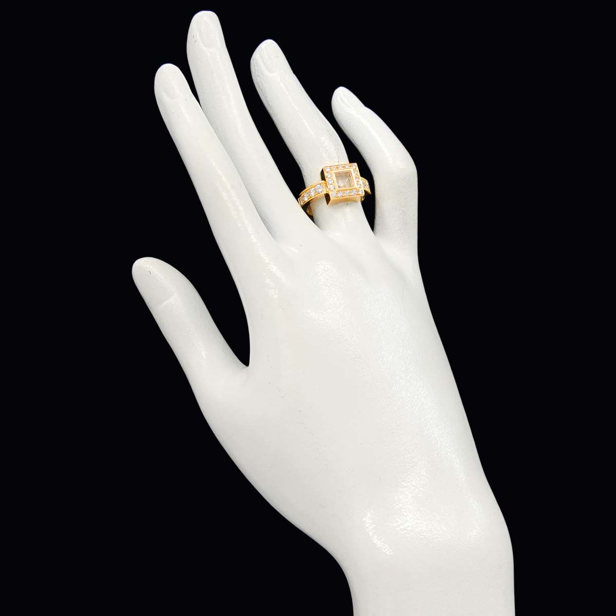 Happy Diamond Ring 18K YG 750 Size6-6.25(US)