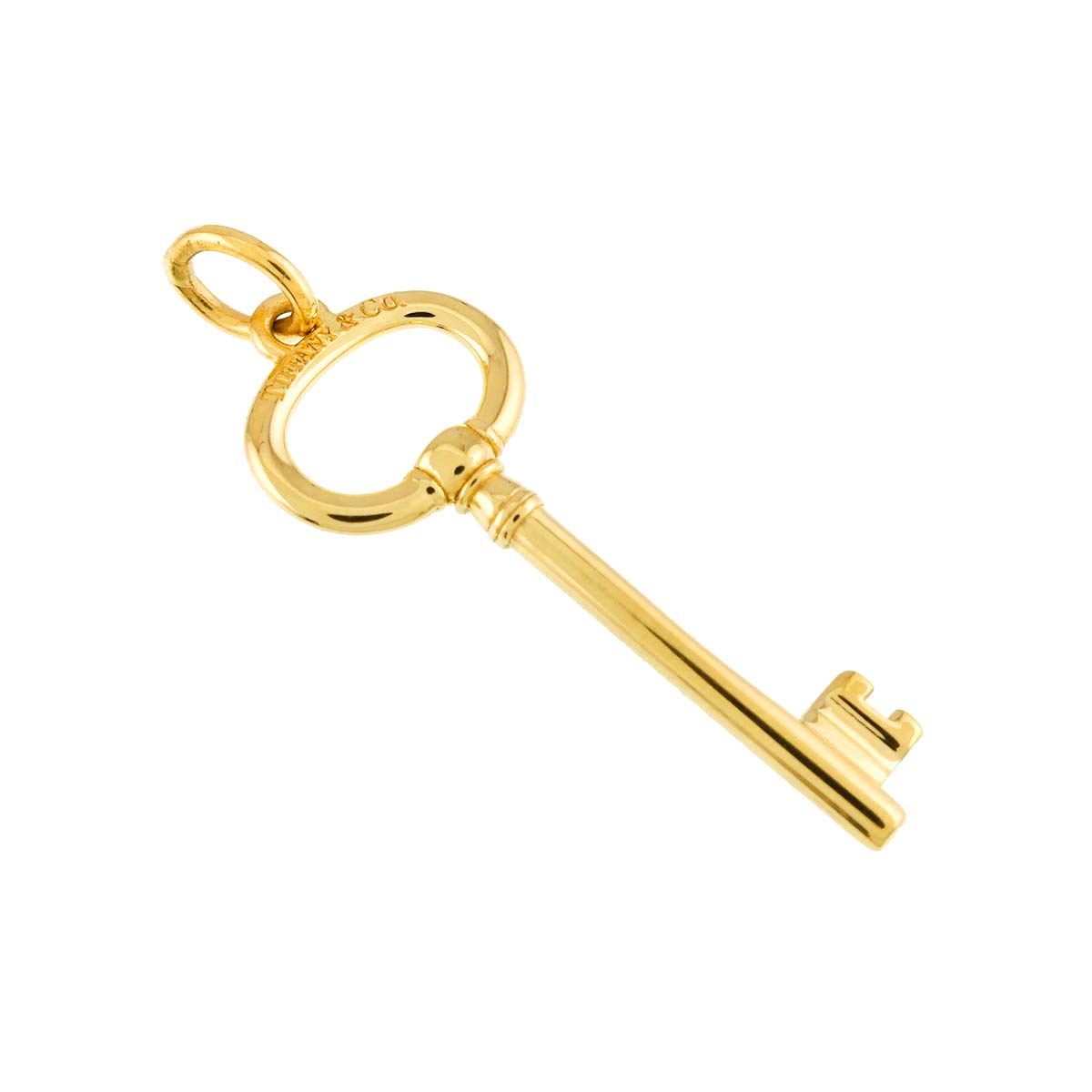 Oval Key Pendant Top 18K Yellow Gold 750