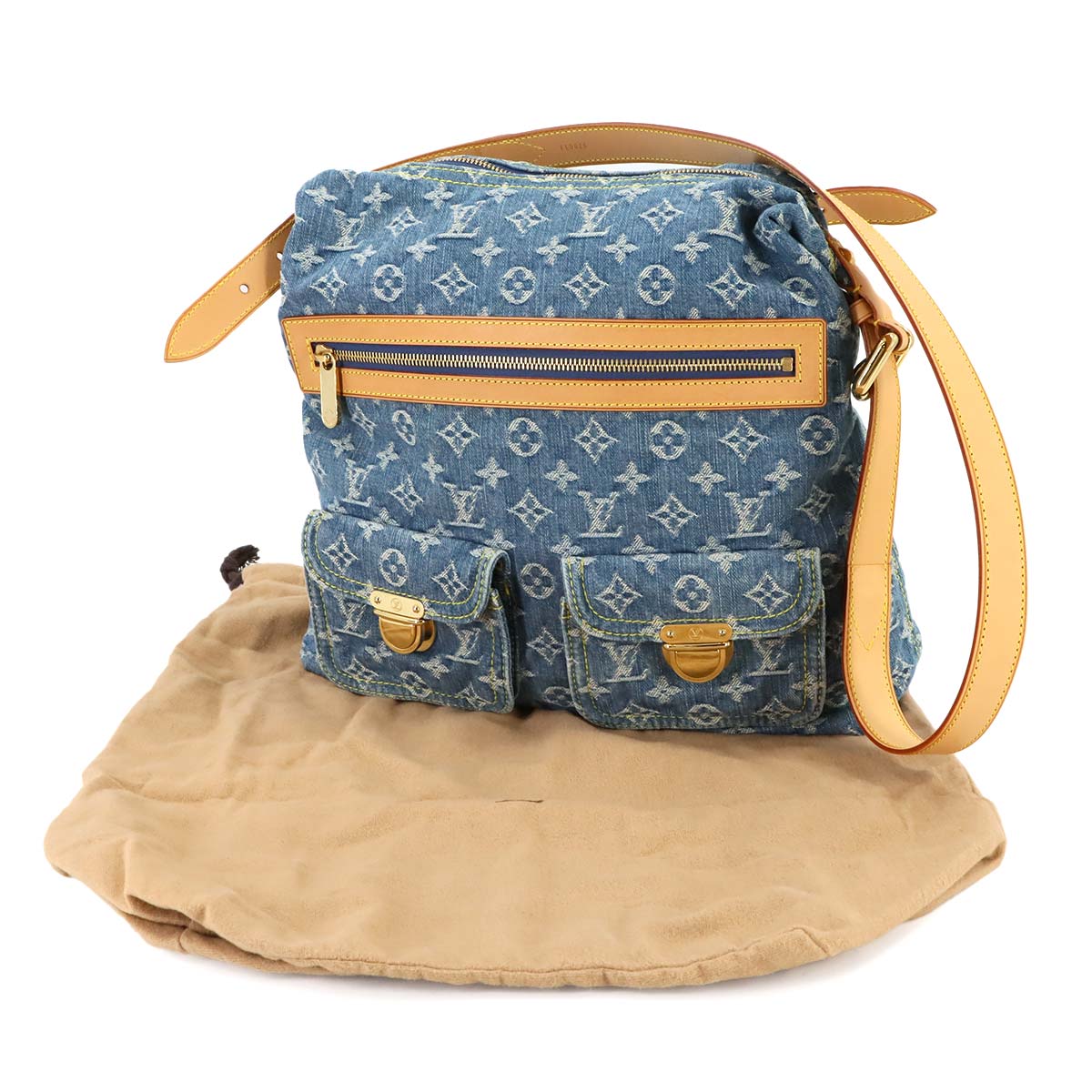 Monogram Denim Buggy GM Shoulder Bag Blue M95048 Purse