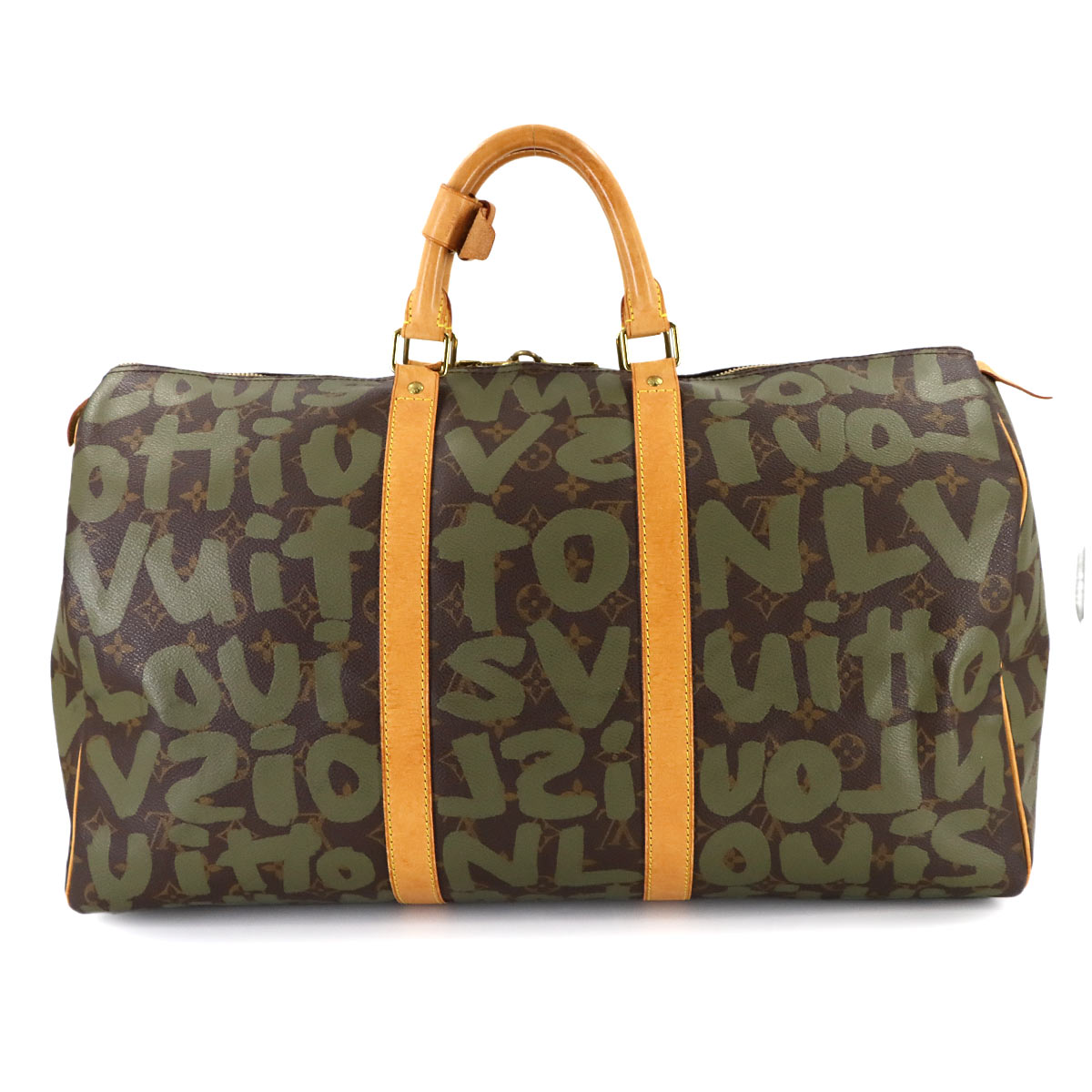 Monogram Graffiti Keepall 50 Luggage Bag Khaki M92196
