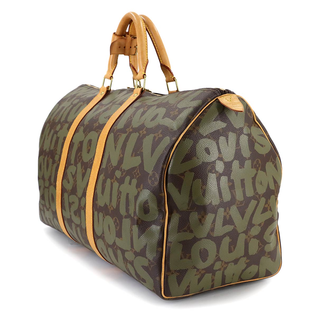 Monogram Graffiti Keepall 50 Luggage Bag Khaki M92196