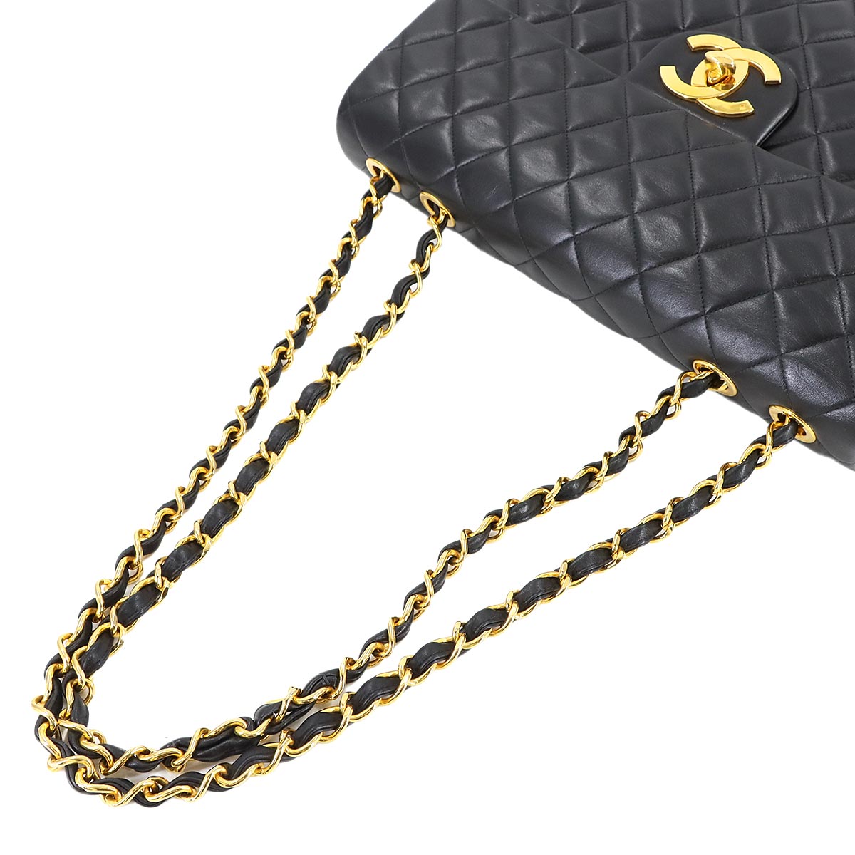 Matelasse 34 Chain Shoulder Bag Leather Black A01094 Vintage