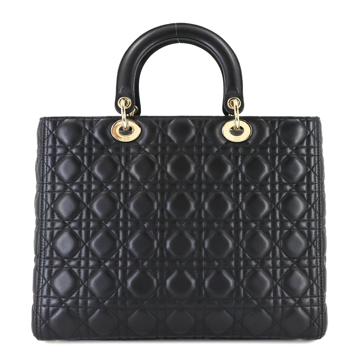 Lady Dior Large 2way Hand Shoulder Bag Leather Black