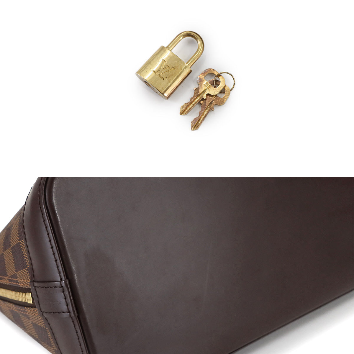 Damier Alma PM Hand Bag Ebene Brown N51131 Purse