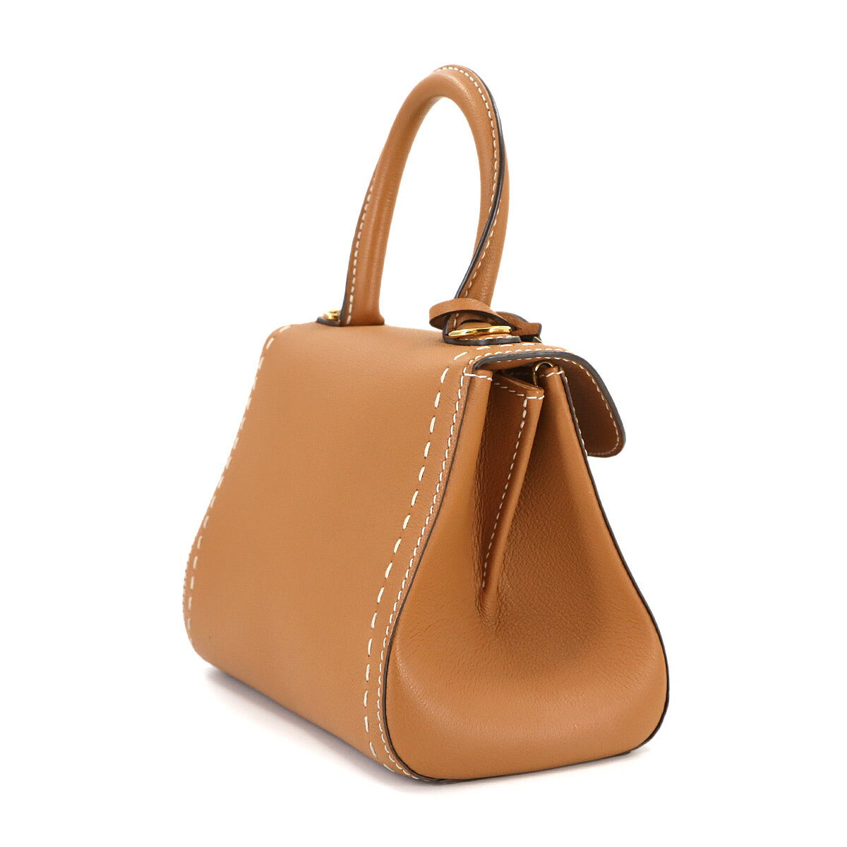 Brillant Mini Surpique Hand Shoulder Bag Leather Brown