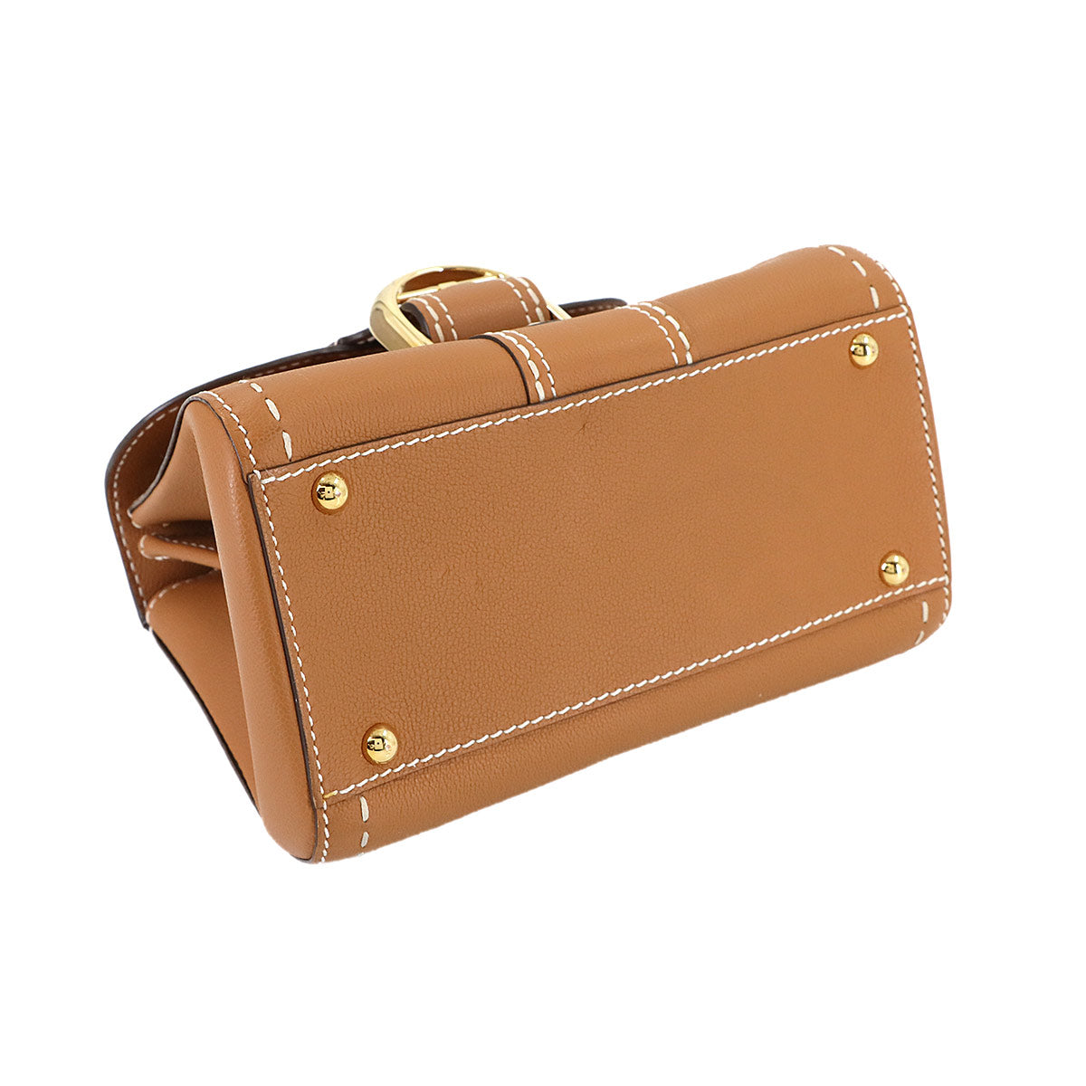 Brillant Mini Surpique Hand Shoulder Bag Leather Brown