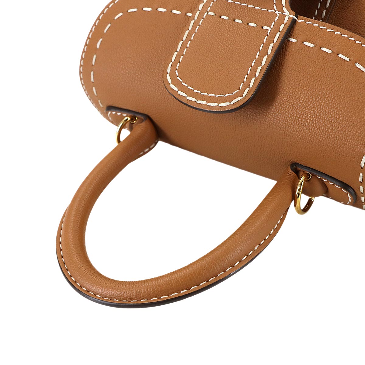 Brillant Mini Surpique Hand Shoulder Bag Leather Brown