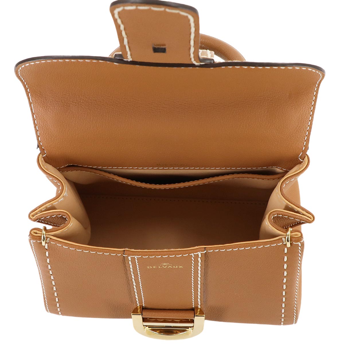 Brillant Mini Surpique Hand Shoulder Bag Leather Brown