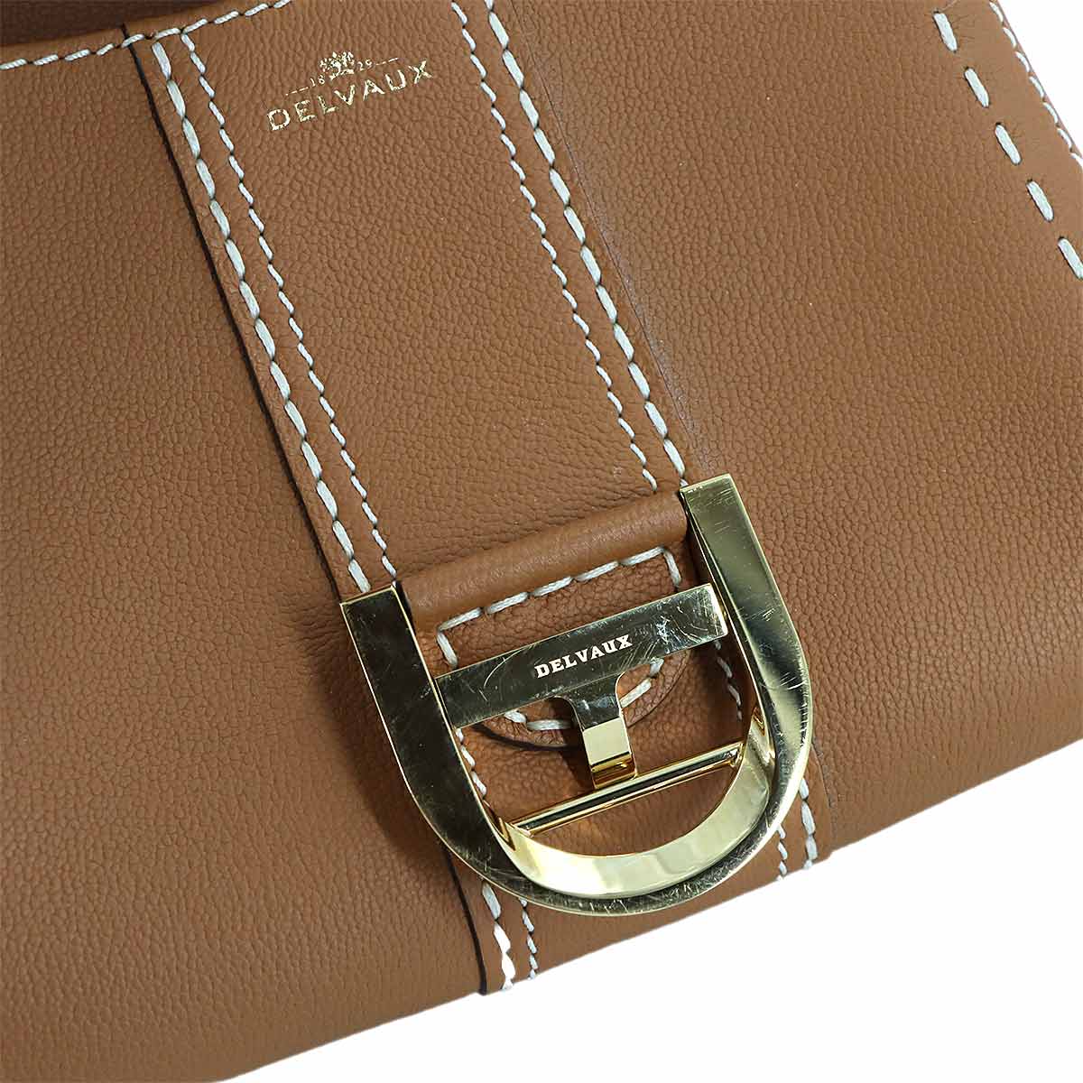 Brillant Mini Surpique Hand Shoulder Bag Leather Brown