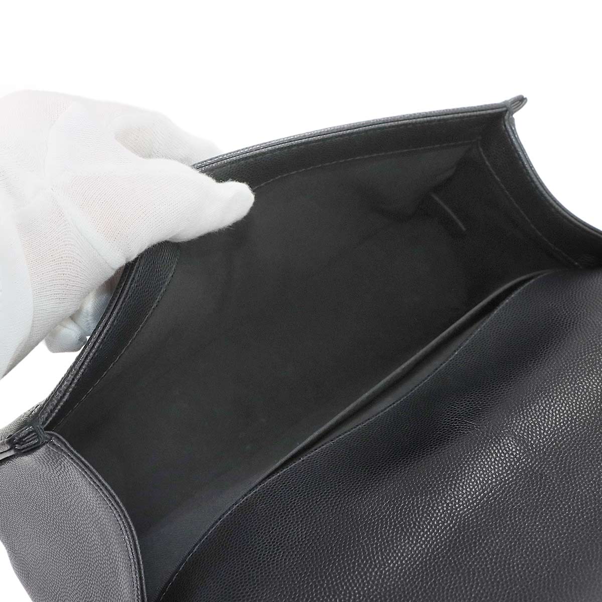 BOY CHANEL Chain Shoulder Bag Leather Black A67086 Purse