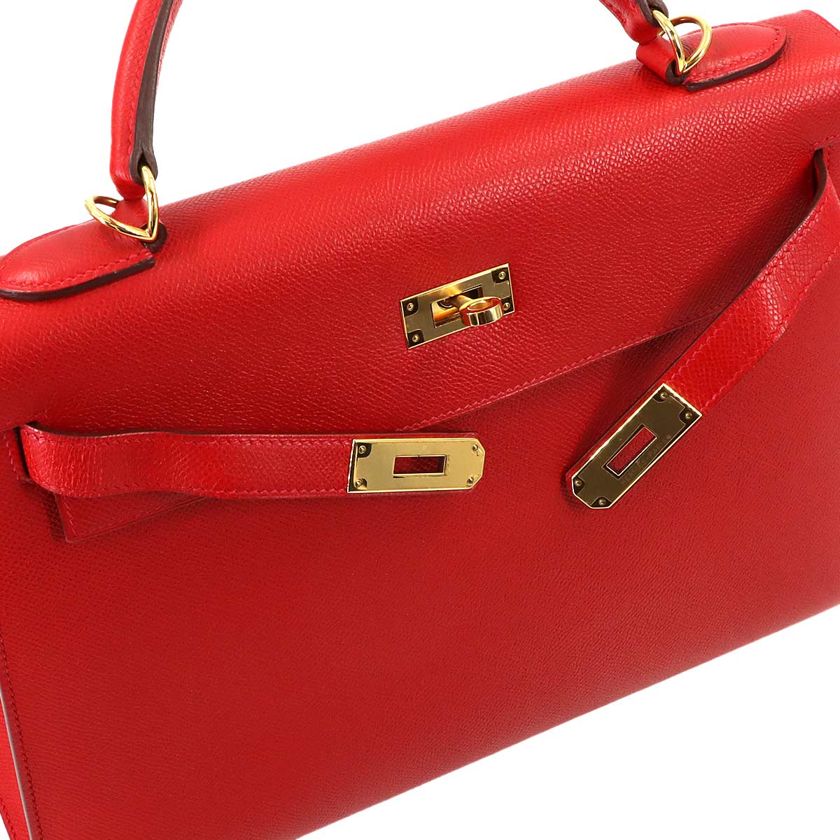 Kelly 32 Veau Epsom Rouge Casaque 2way Hand Shouder Bag